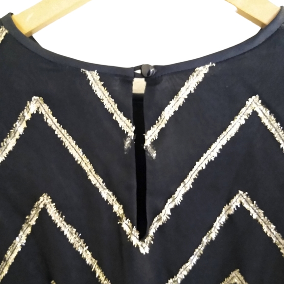 Vtg Metallic Dress Blouse - Picture 8 of 10